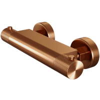 Douchekraanset Brauer Copper Carving Opbouw Met Glijstang En Ronde Handdouche Geborsteld Koper